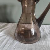 Set pitcher & decanter of plum color, faceted glass - Art Deco era 1920 / 1930
