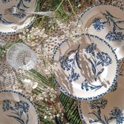 5 iron earthenware flat plates, KG Lunéville, Oeillet, 1900