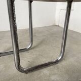 Bauhaus art deco console table in wood and chrome