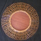 Mirror rattan 60s Sun 48 x 48cm