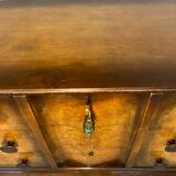 Commode italienne en placage et bois massif de noyer, années 1940-1950