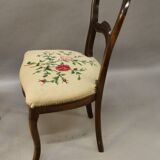 Pair of Louis Philippe chairs with petit point tapestry
