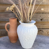 Textured white vase