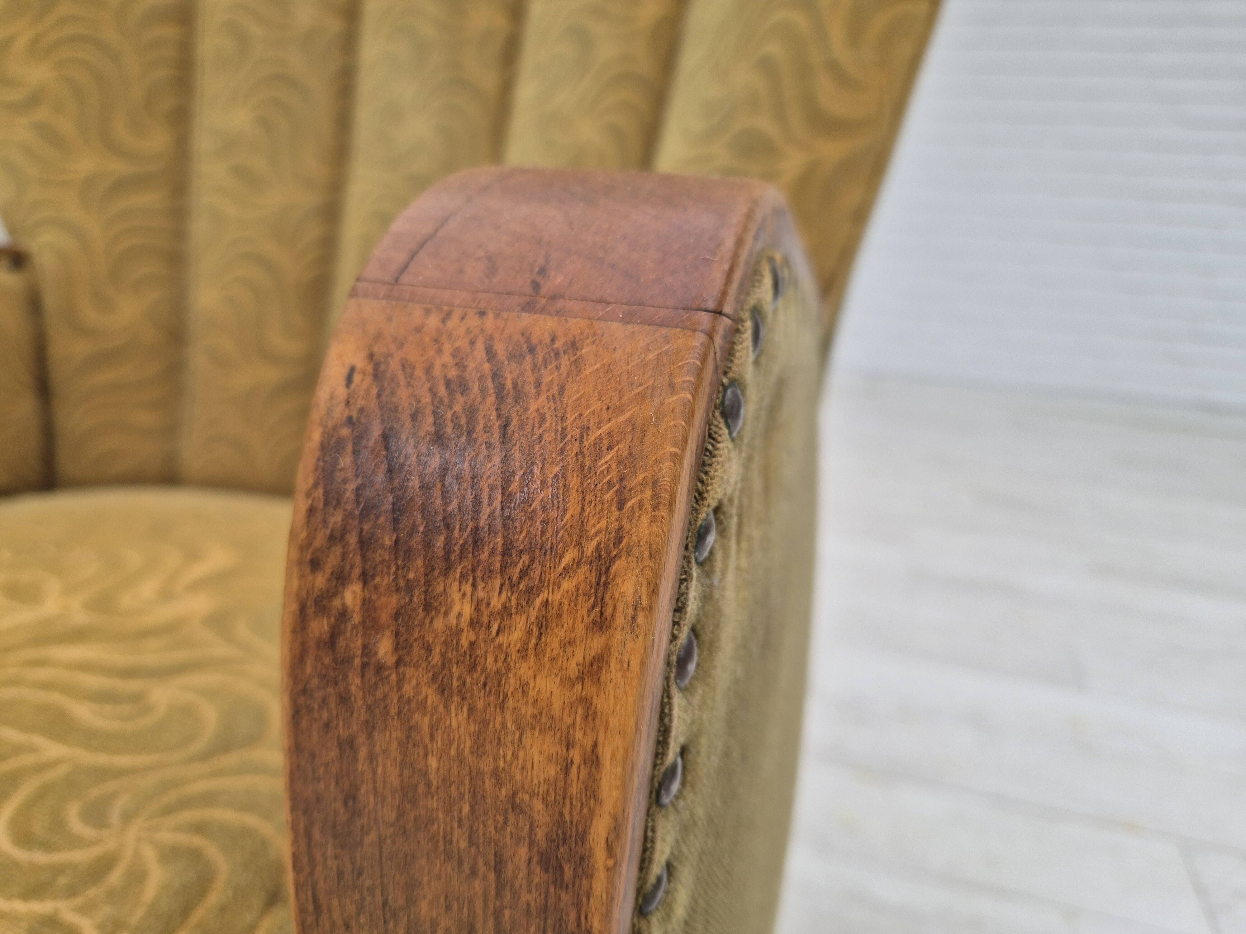 1960s, Danish highback armchair, original condition, cotton/wool.