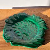 Assiette vintage verte poisson lunetta vallauris