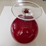 red glass vase