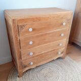 Oak and porcelain chest of drawers