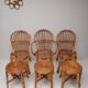 Bamboo table with extensions, 3 chairs and 3 stools from the 1960s.