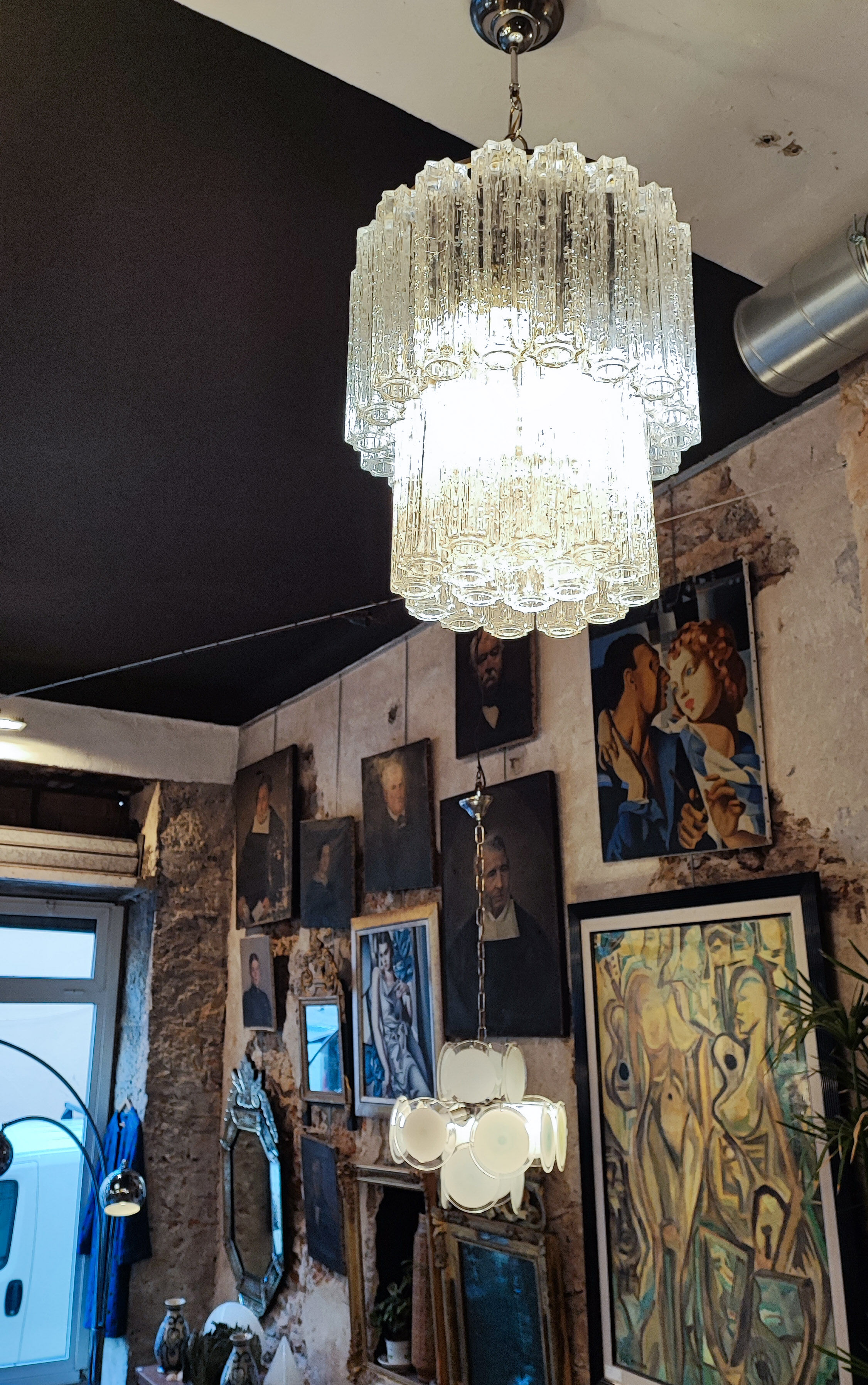 Chandelier Tube Tronchi in Murano Glass by Paolo Venini, 1970