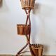 Vintage 3-tier plant stand in bamboo and rattan