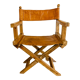 Fauteuil pliant bois et cuir
