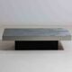 Geometric Coffee Table with Brushed Metal Surface (1970s)