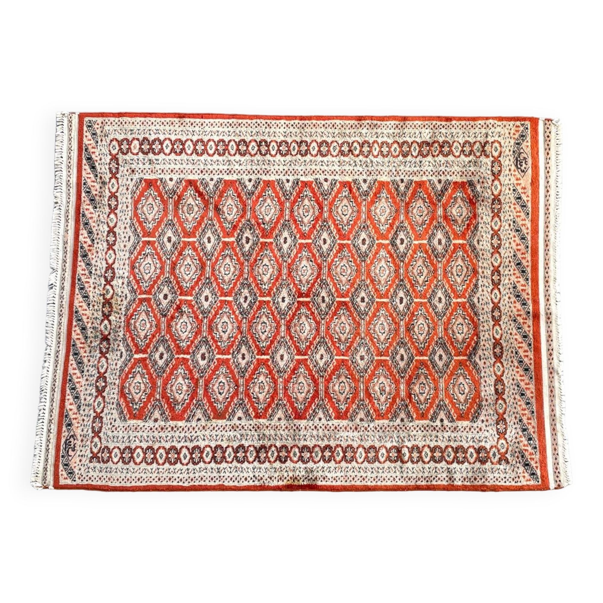 Vintage Red-Orange Persian Rug 172cm x 126cm