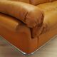 Orange leather sofa, Space Age design, 1960s, production: Italy