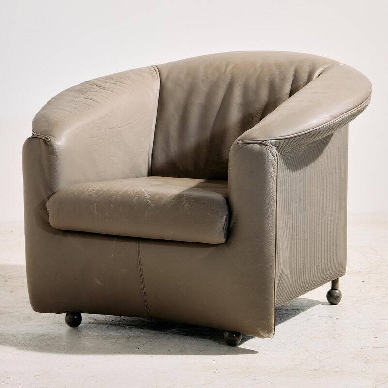 Aura Leather Sofa Set by Paolo Piva for Wittmann, 1980s, Set of 3