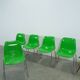Set groene kunststof chromen buisframe stoelen Helmut Starke Zweden