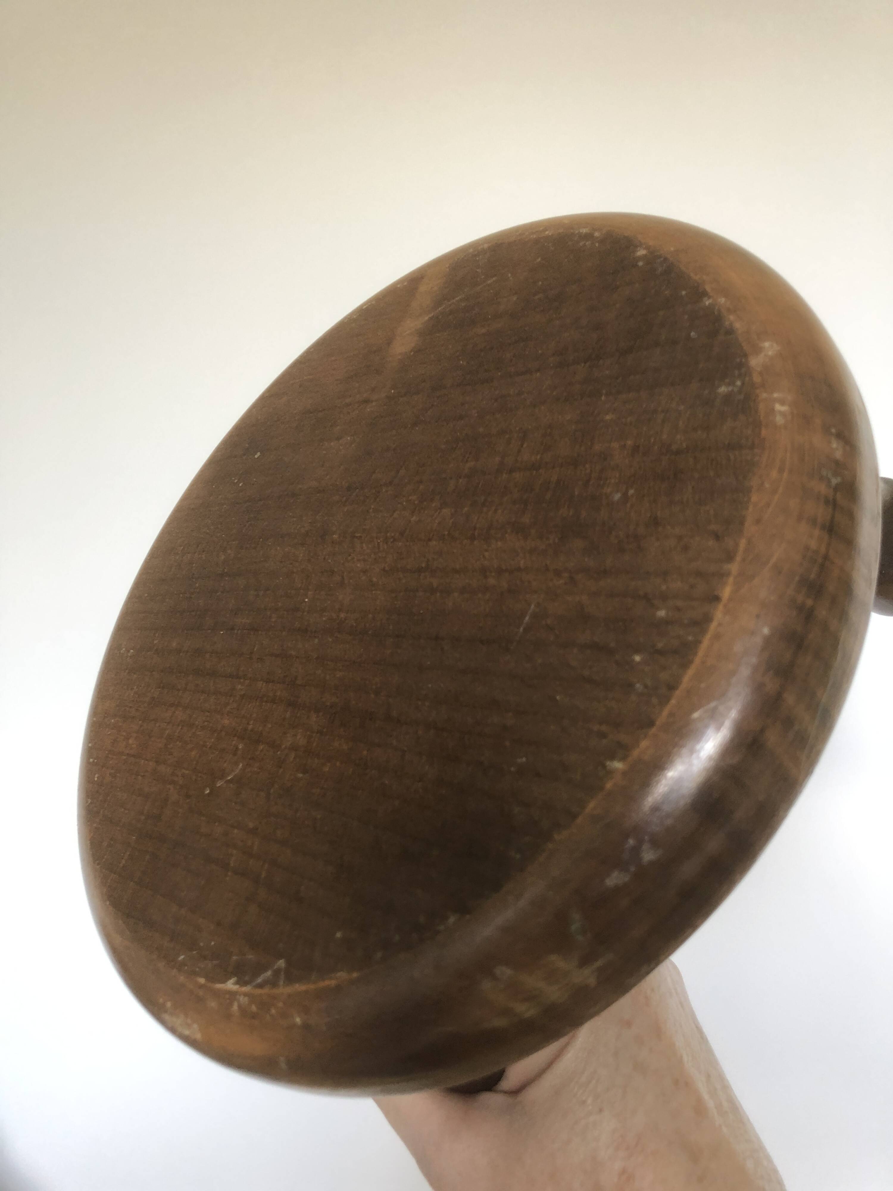 Low tripod stool in solid wood