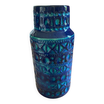 Vase vintage Germany Bay bleu profond