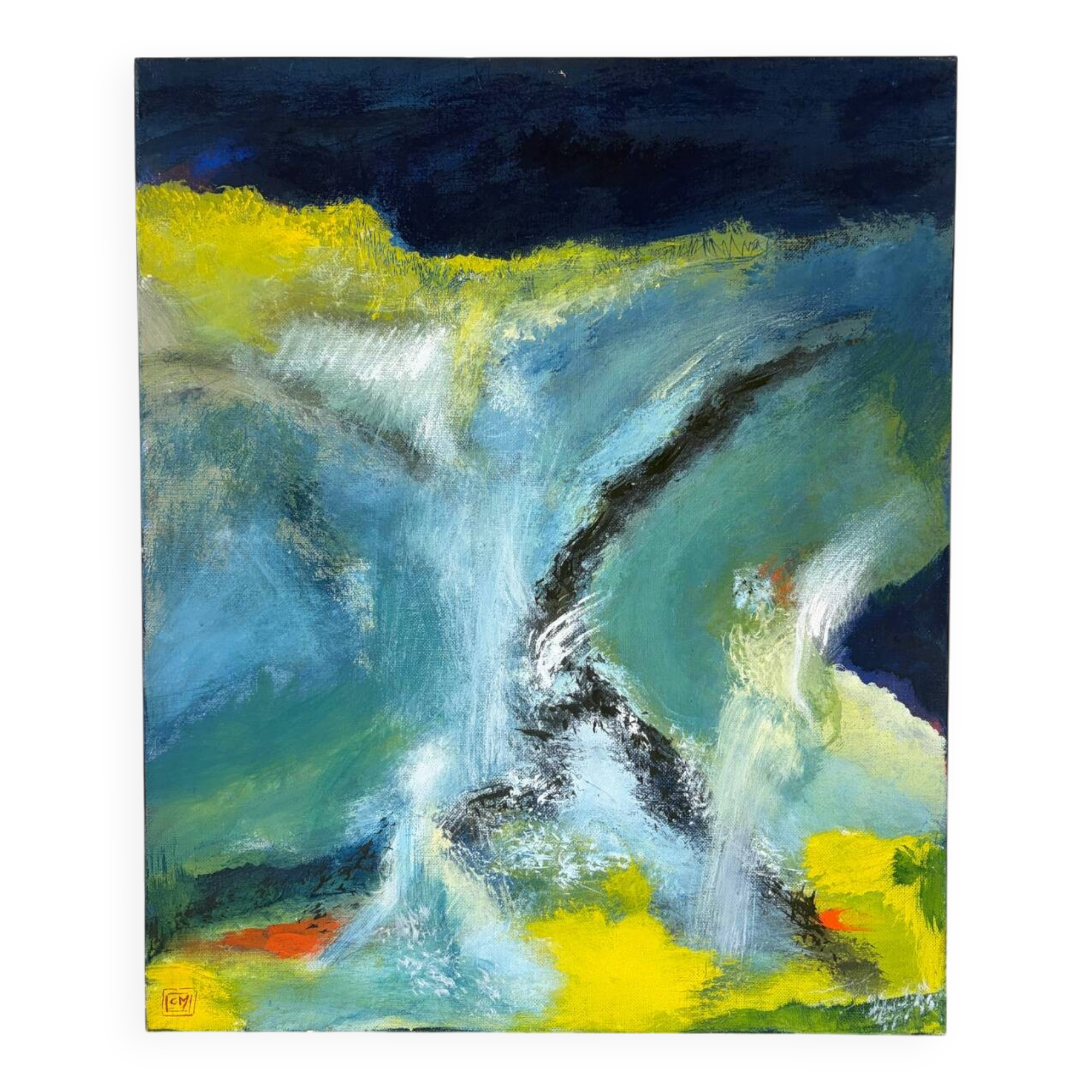 Abstract, oil on canvas signed in Trigance 2002