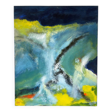 Abstract, oil on canvas signed in Trigance 2002