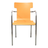 Chaise tube chromé siège jaune