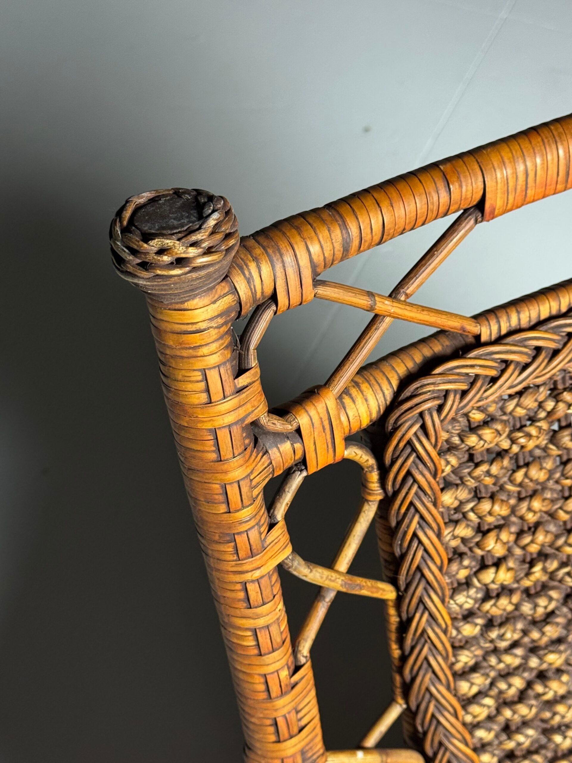 Rattan armchair 1950s vintage
