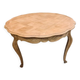 Round solid oak dining table