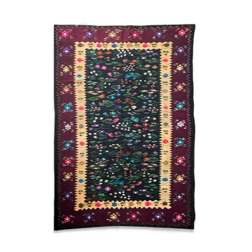 Oltenian floral beautiful rug, large size for a livingroom, handmade in wool in Romania