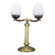 1930s Secession brass and glass dual desk lamp, Czechoslovakia