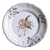 Hand-painted earthenware plate from eastern France, 18th century.