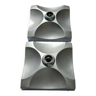 Rare Pair of Midcentury Wall or Ceiling Flushmounts, Italy, 1970s