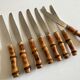 Set of 8 knives bamboo sleeves 1960
