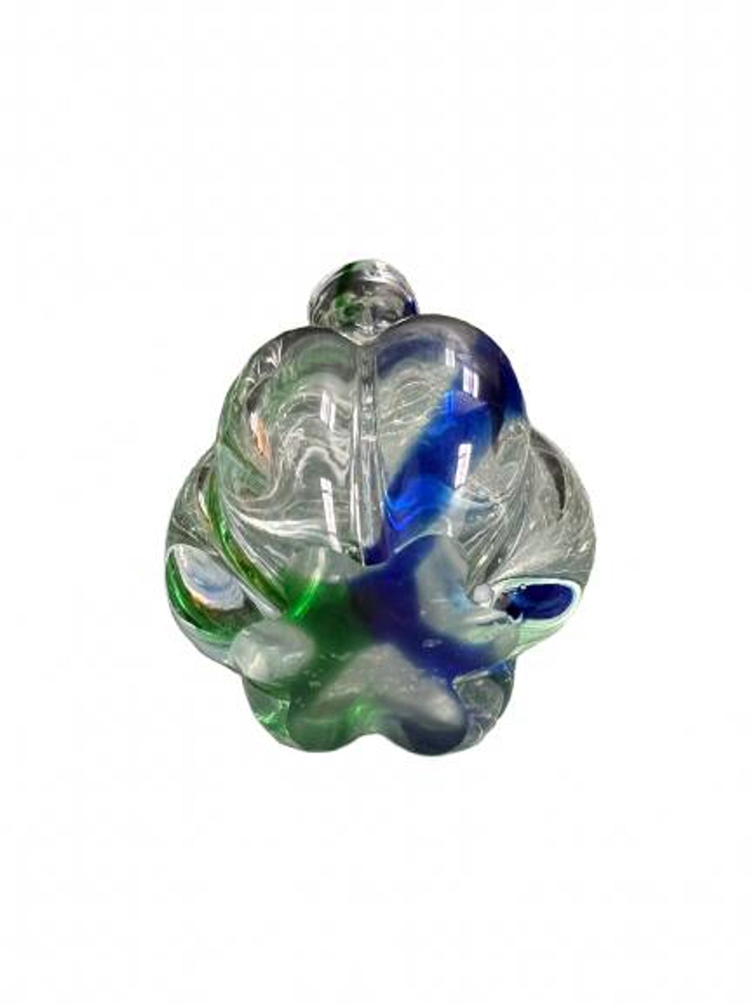 Pair of gourd-shaped glass vases with swirling decoration