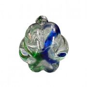 Pair of gourd-shaped glass vases with swirling decoration