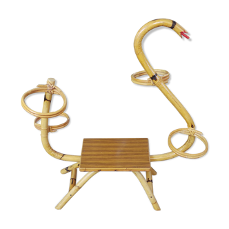 Porte plantes serpent rotin et formica