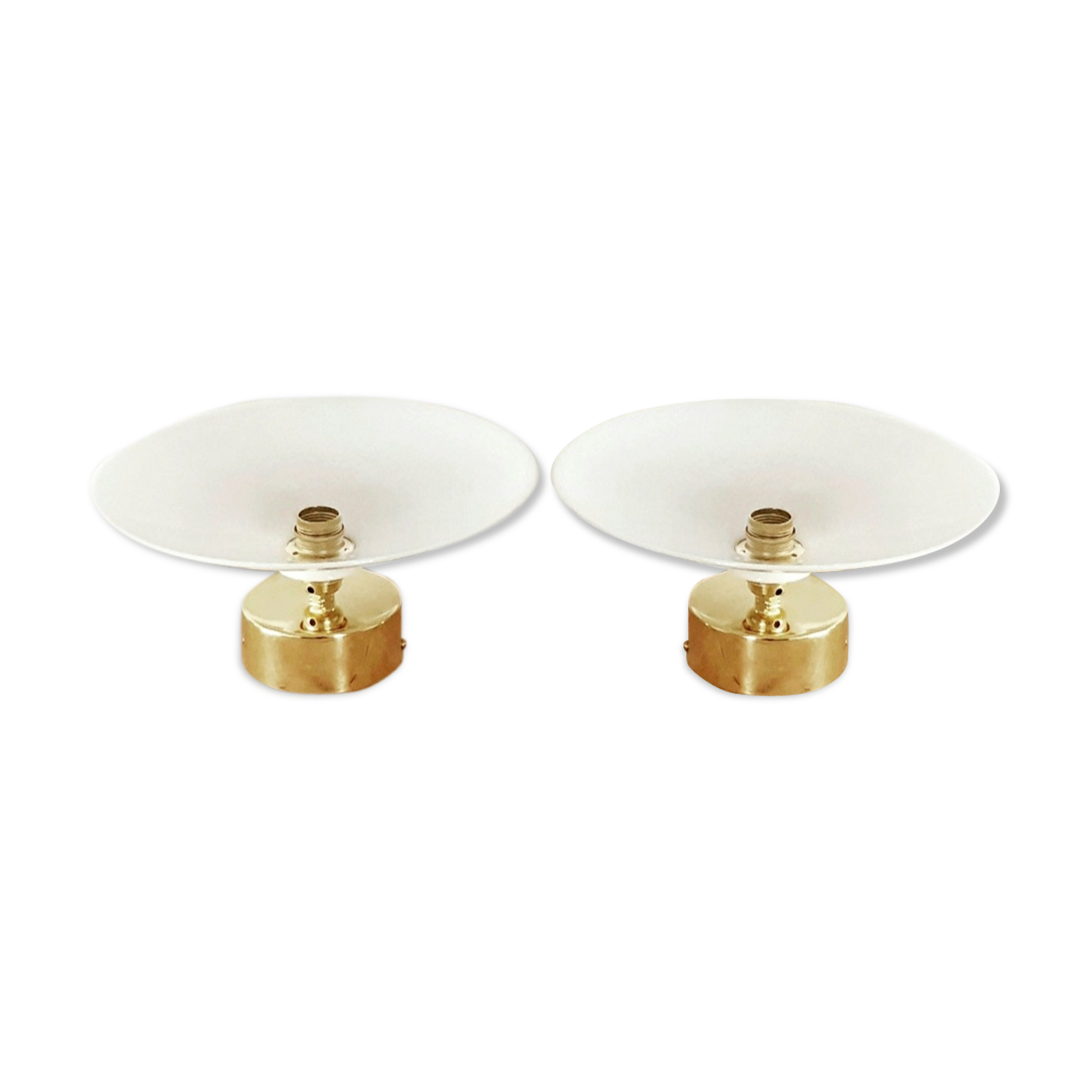 Vintage white opaline wall lamp lot
