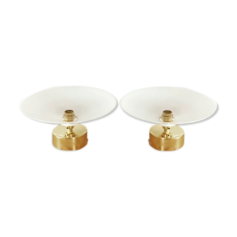 Vintage white opaline wall lamp lot