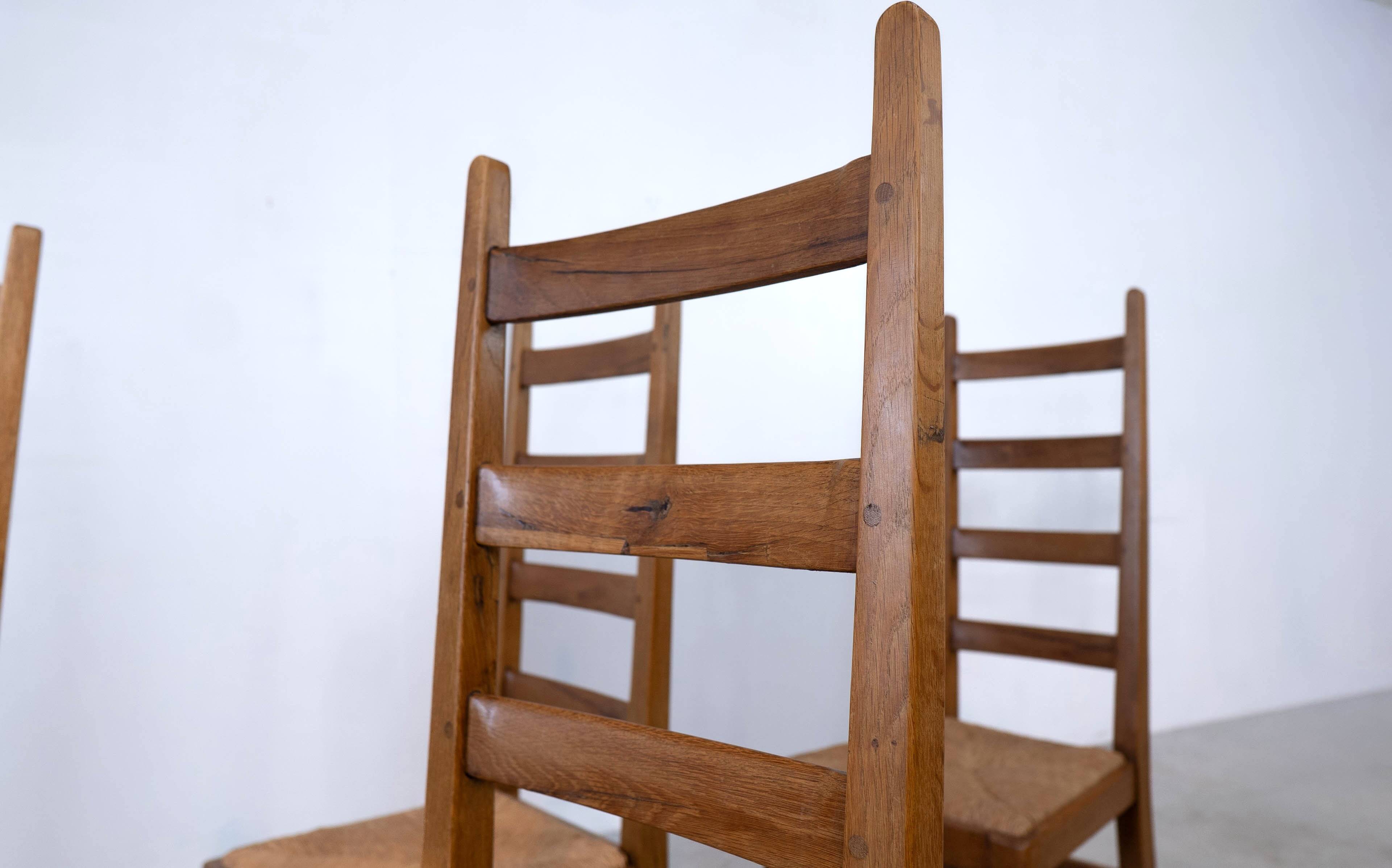 Set of six high back French dining chairs