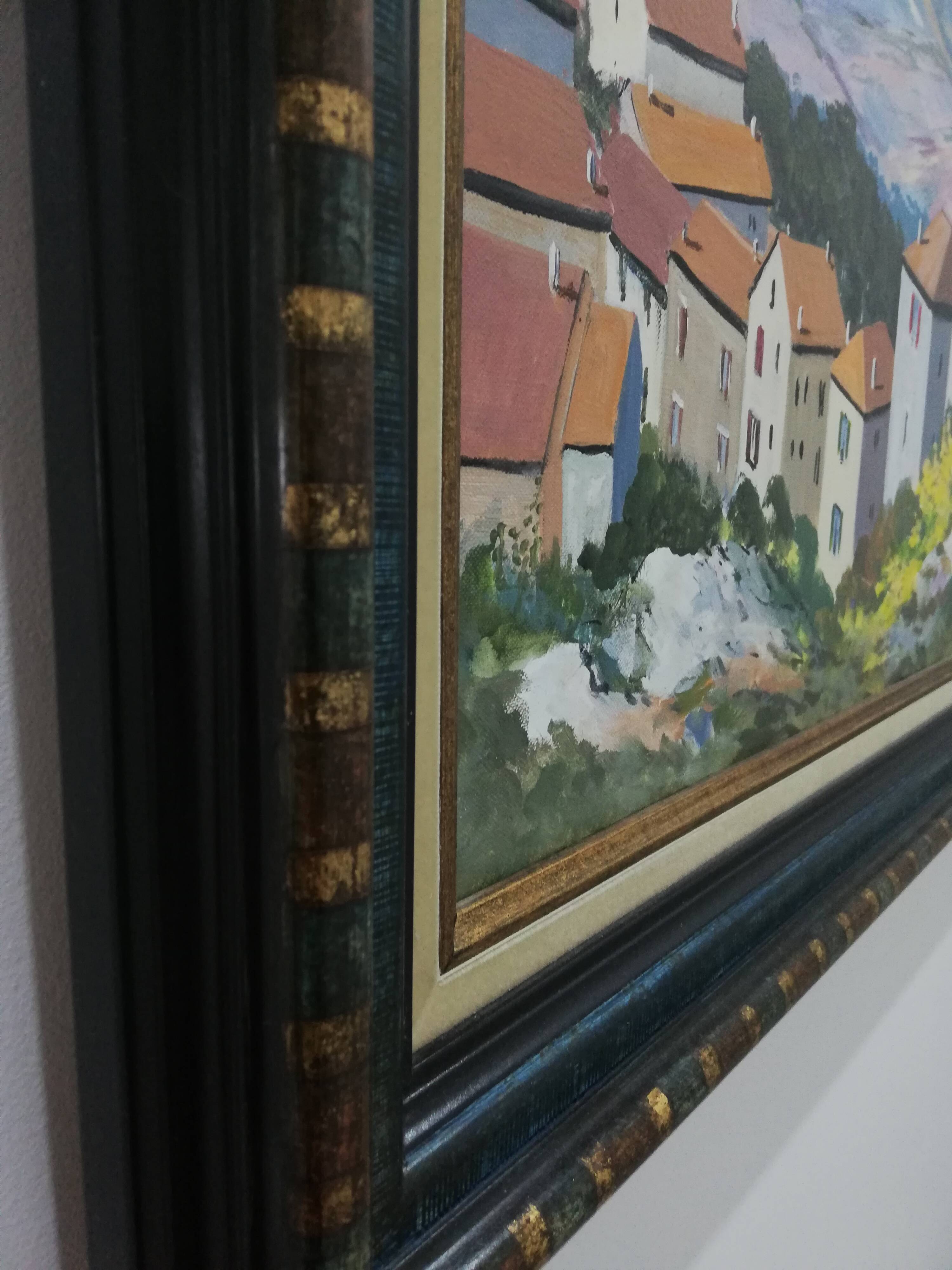 Oil painting on canvas by "Roger NEDELEC" "Ménerbes" 50x65 cm