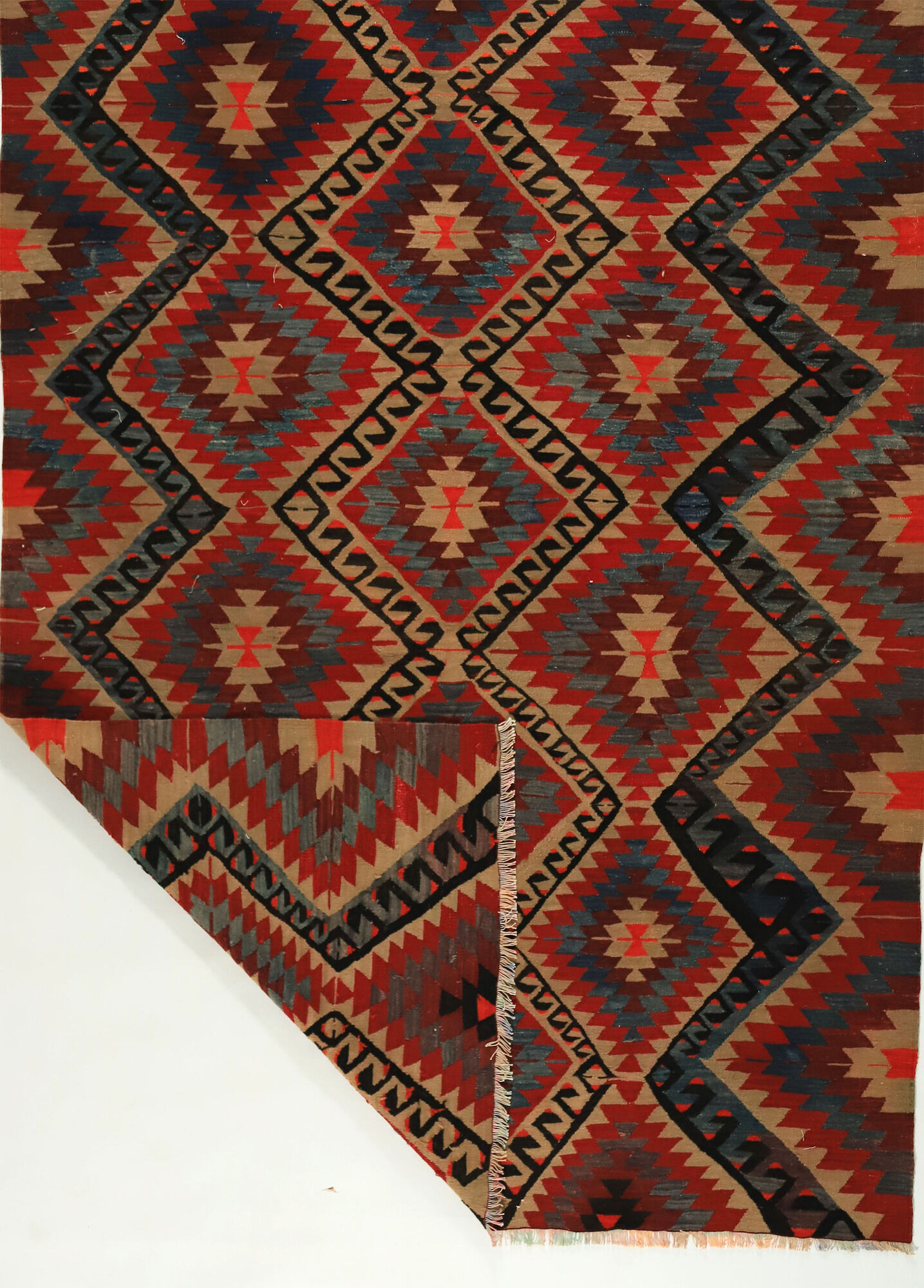 Anatolian handmade kilim rug 228 cm x 171 cm
