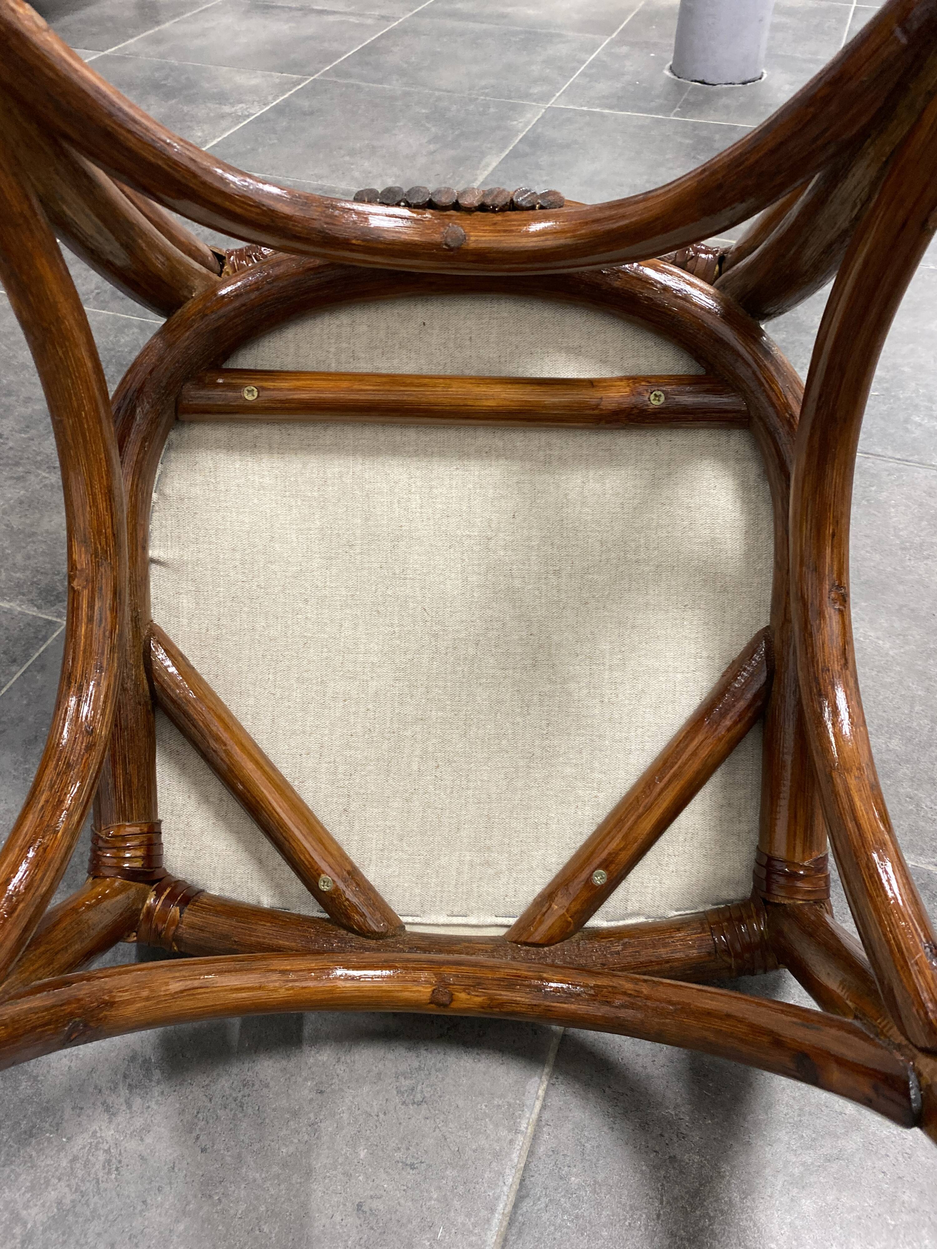 4 vintage woven rattan chairs