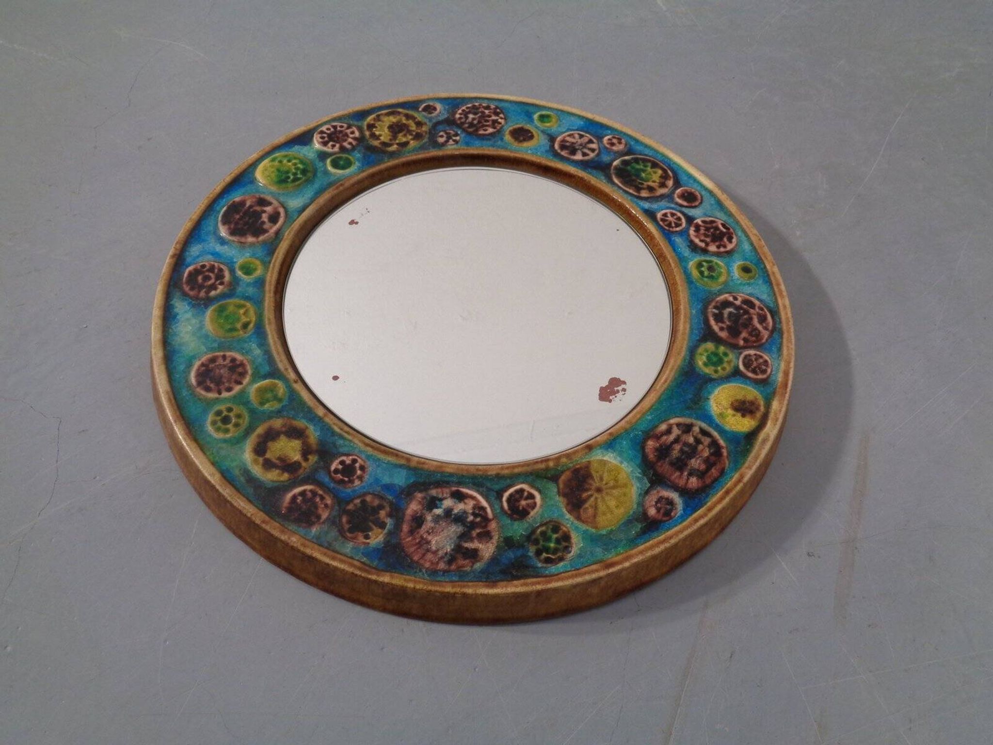 French ceramic mirror, 1960s