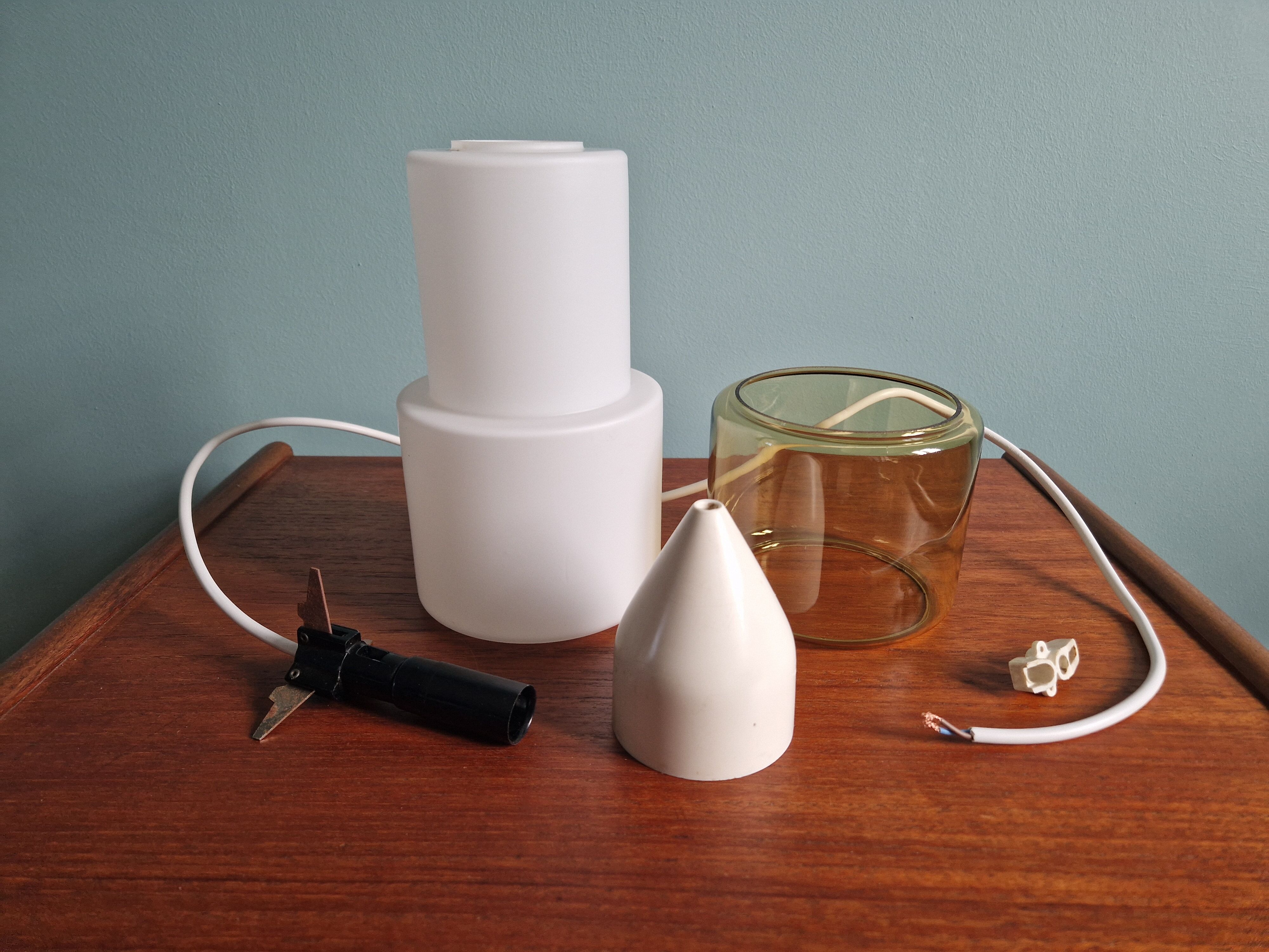 Suspension in opaline and colored glass, Peill & Putzler, 60s