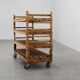 Large baker's cart/ rolling shelf in pine wood, France ca. 1900