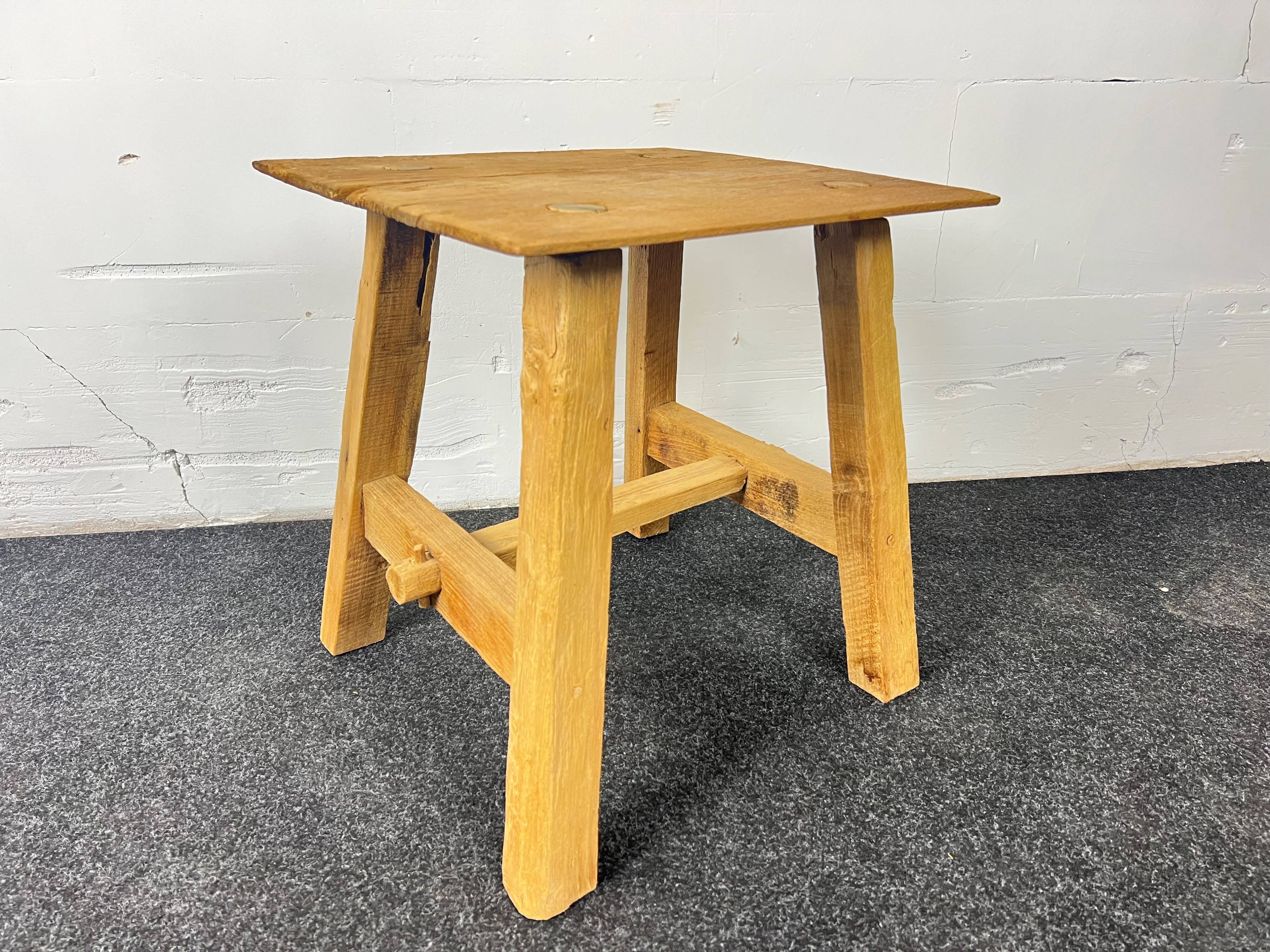 Square wooden stool