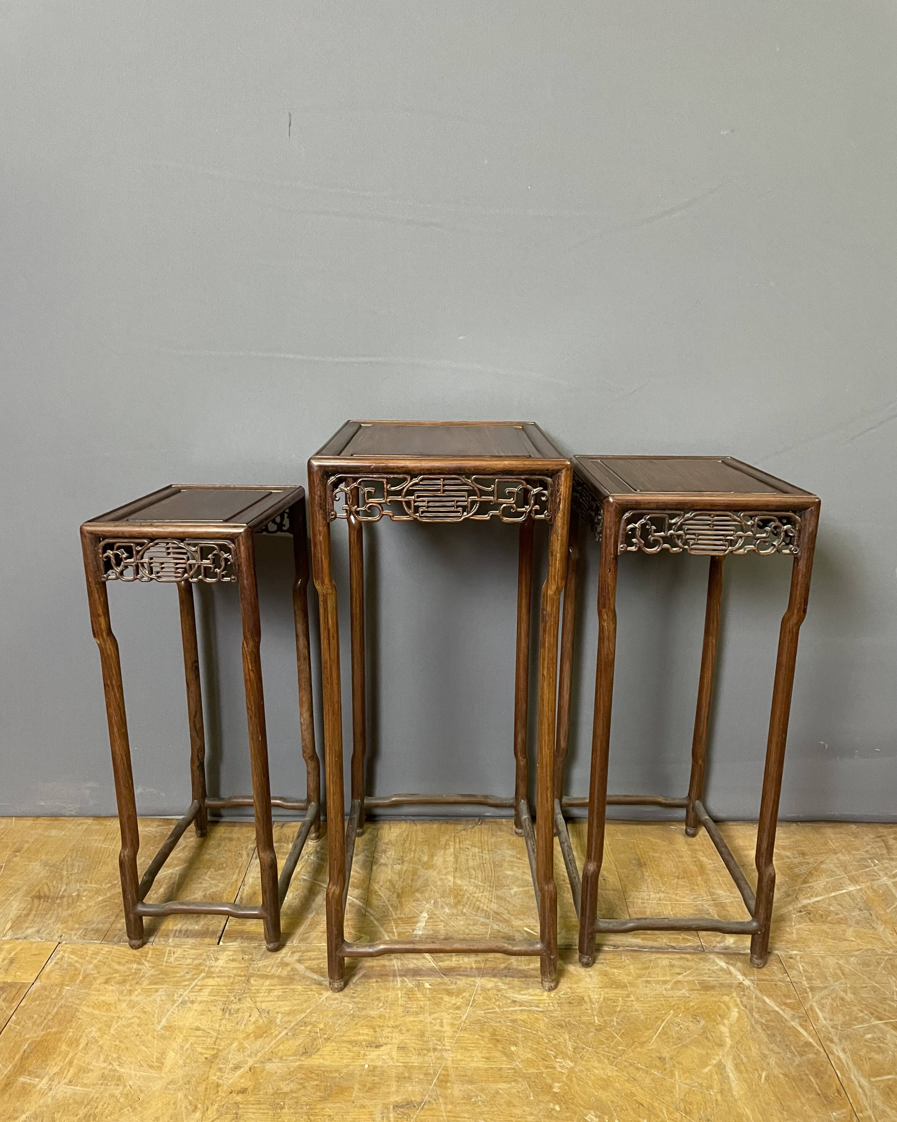 Set of three Chinese stools.