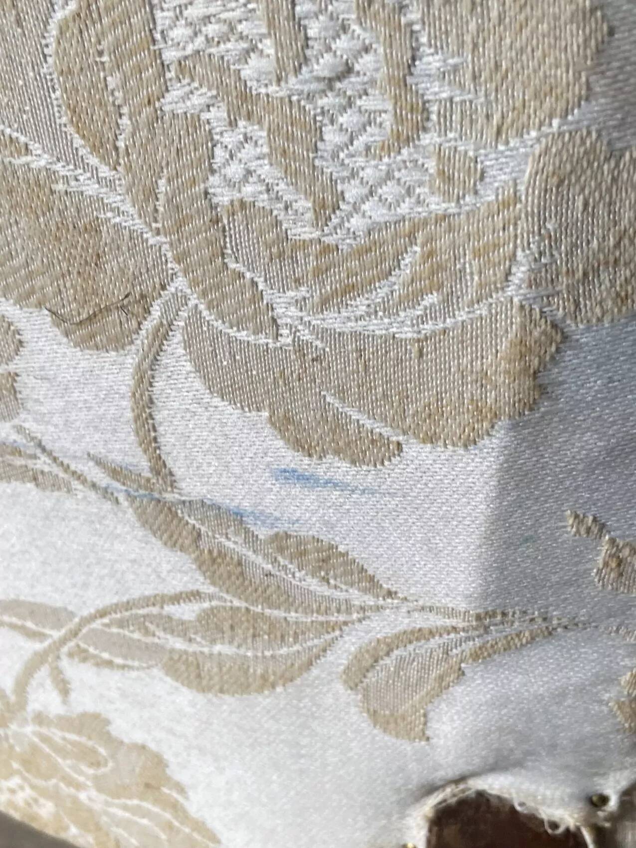 Petit siège de coiffeuse – Fauteuil vintage années 50 Chintz ivoire