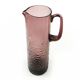 Water jug, modernism, amethyst glass, designed by W. Sarnecki, Poland, 1970s