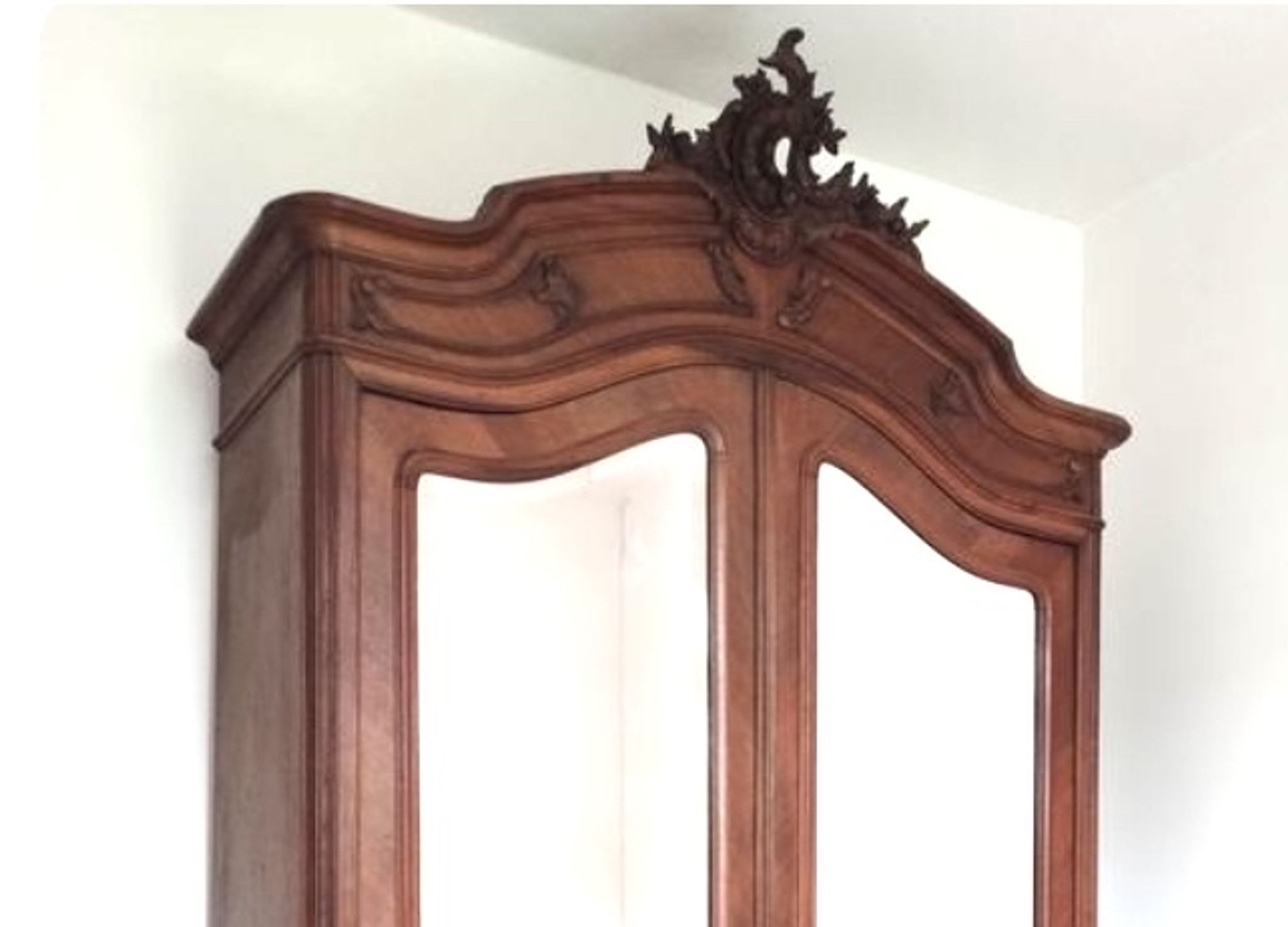 Antique wardrobe, Louis XV style wardrobe with mirror
