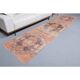 Vintage Turkish Hand-Knotted Wool Cotton Orange Runner 87x357